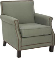 Safavieh Easton Club Chair-Brass Nail Heads Sea Mist and Java Furniture 