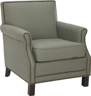 Safavieh Easton Club Chair-Brass Nail Heads Sea Mist and Java Main Feature