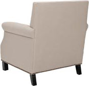 Safavieh Easton Club Chair-Brass Nail Heads Taupe and Java Furniture 