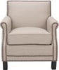 Safavieh Easton Club Chair-Brass Nail Heads Taupe and Java Furniture Main