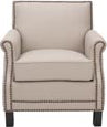 Safavieh Easton Club Chair-Brass Nail Heads Taupe and Java Furniture Main