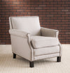 Safavieh Easton Club Chair-Brass Nail Heads Taupe and Java Main Feature