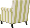 Safavieh Easton Club Chair With Stripes-Brass Nail Heads Multi Stripe and Espresso Furniture 