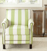 Safavieh Easton Club Chair With Stripes-Brass Nail Heads Multi Stripe and Espresso  Feature
