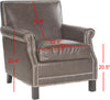 Safavieh Easton Club Chair-Silver Nail Heads Antique Brown and Espresso Furniture 