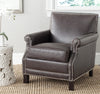 Safavieh Easton Club Chair-Silver Nail Heads Antique Brown and Espresso  Feature