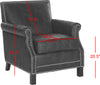Safavieh Easton Club Chair-Silver Nail Heads Black Crocodile and Espresso Furniture 