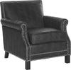 Safavieh Easton Club Chair-Silver Nail Heads Black Crocodile and Espresso Furniture 