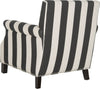Safavieh Easton Club Chair With Awning Stripes-Silver Nail Heads Black and White Espresso Furniture 