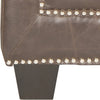 Safavieh Bentley Club Chair-Silver Nail Heads Antique Brown and Espresso Furniture 