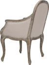 Safavieh Esther Arm Chair With Flat Black Nail Heads Taupe and Pickled Oak Furniture 