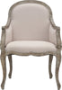 Safavieh Esther Arm Chair With Flat Black Nail Heads Taupe and Pickled Oak Furniture main image