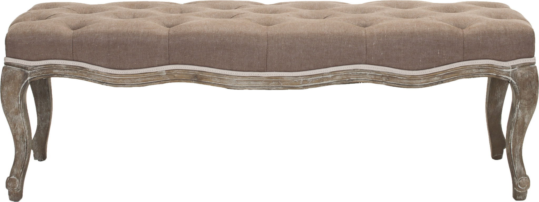 Safavieh Ramsey Bench Warm Brown and Pickled Oak Finish Furniture main image