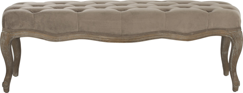 Safavieh Ramsey Bench Mushroom Taupe and Pickled Oak Finish Furniture main image