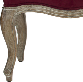 Safavieh Ramsey Bench Red Velvet and Pickled Oak Finish Furniture 