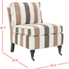 Safavieh Randy Slipper Chair Multi Stripe and Espresso Furniture 