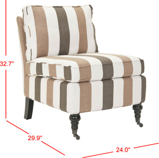 Safavieh Randy Slipper Chair Multi Stripe and Espresso Furniture 