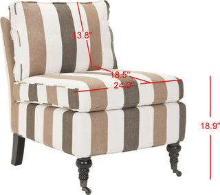 Safavieh Randy Slipper Chair Multi Stripe and Espresso Furniture 