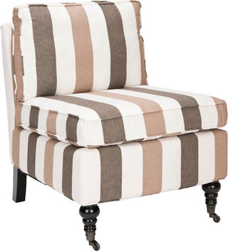 Safavieh Randy Slipper Chair Multi Stripe and Espresso Furniture 