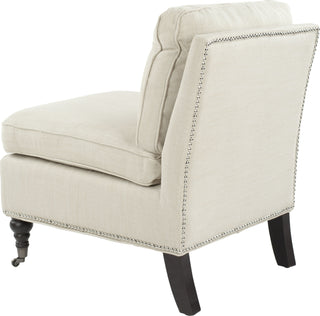 Safavieh Randy Slipper Chair Off White and Espresso Furniture 