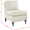 Safavieh Randy Slipper Chair Off White and Espresso Furniture 