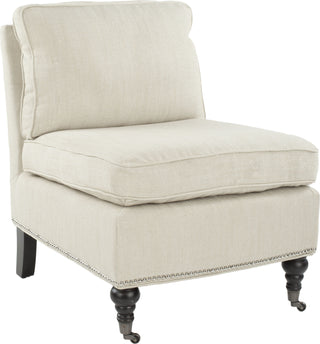 Safavieh Randy Slipper Chair Off White and Espresso Furniture 