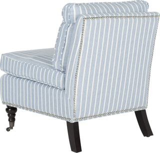 Safavieh Randy Slipper Chair Blue and White Espresso Furniture 