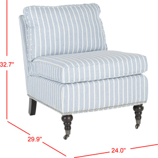 Safavieh Randy Slipper Chair Blue and White Espresso Furniture 