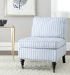 Safavieh Randy Slipper Chair Blue and White Espresso  Feature