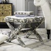 Safavieh Palmer Ottoman-Silver Nail Heads Slate and Beige Furniture  Feature