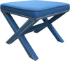 Safavieh Palmer Ottoman-Silver Nail Heads Navy Furniture Main