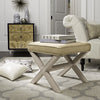 Safavieh Palmer Ottoman-Flat Black Nail Heads Taupe and Beige Furniture  Feature