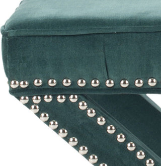 Safavieh Palmer Ottoman-Silver Nail Heads Marine Furniture 