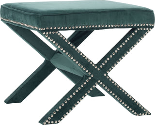 Safavieh Palmer Ottoman-Silver Nail Heads Marine Furniture Main