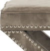Safavieh Palmer Ottoman-Silver Nail Heads Mushroom Taupe Furniture 
