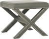 Safavieh Palmer Ottoman-Silver Nail Heads Sea Mist Furniture 