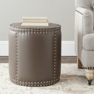 Safavieh Paula Ottoman-Silver Nail Heads Clay Furniture  Feature