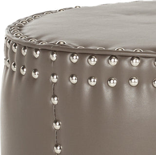 Safavieh Paula Ottoman-Silver Nail Heads Clay Furniture 