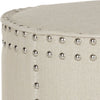Safavieh Paula Ottoman-Silver Nail Heads Off White Furniture 