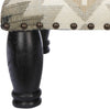 Safavieh Makalo Ottoman-Brass Nail Heads Tribal Design and Black Furniture 