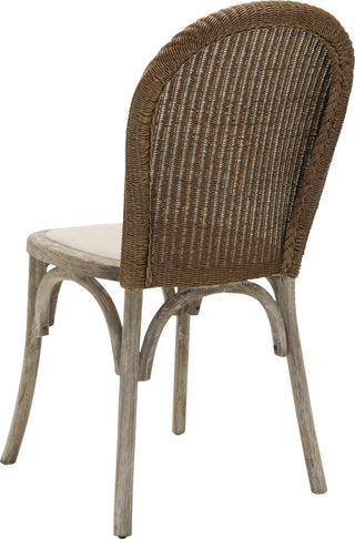 Safavieh Kioni 19''H Rattan Side Chair (SET Of 2) Taupe and Pickled Oak Furniture 