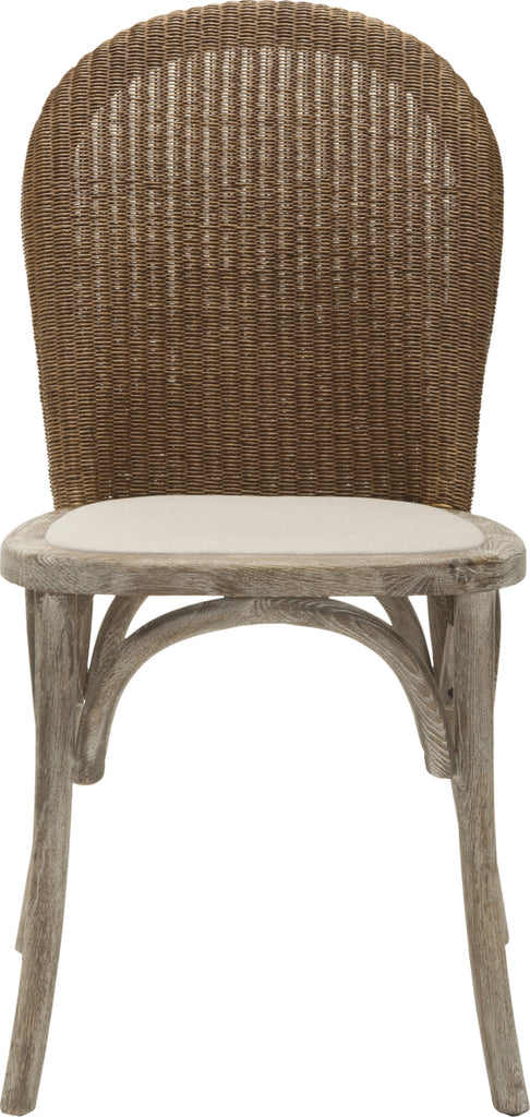 Safavieh Kioni 19''H Rattan Side Chair (SET Of 2) Taupe and Pickled Oak Furniture main image