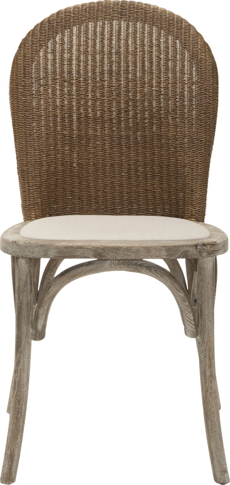Safavieh Kioni 19''H Rattan Side Chair (SET Of 2) Taupe and Pickled Oak Furniture main image