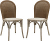 Safavieh Kioni 19''H Rattan Side Chair (SET Of 2) Taupe and Pickled Oak Furniture 
