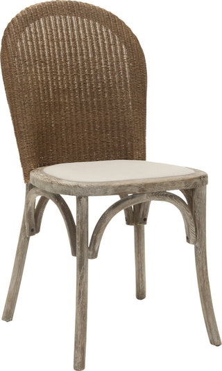 Safavieh Kioni 19''H Rattan Side Chair (SET Of 2) Taupe and Pickled Oak Furniture 