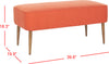 Safavieh Levi Bench Burnt Orange and Natural Oak Furniture 