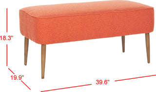 Safavieh Levi Bench Burnt Orange and Natural Oak Furniture 