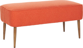 Safavieh Levi Bench Burnt Orange and Natural Oak Furniture 