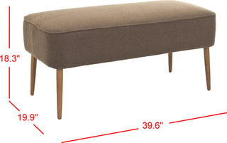 Safavieh Levi Bench Brown and Natural Oak Furniture 