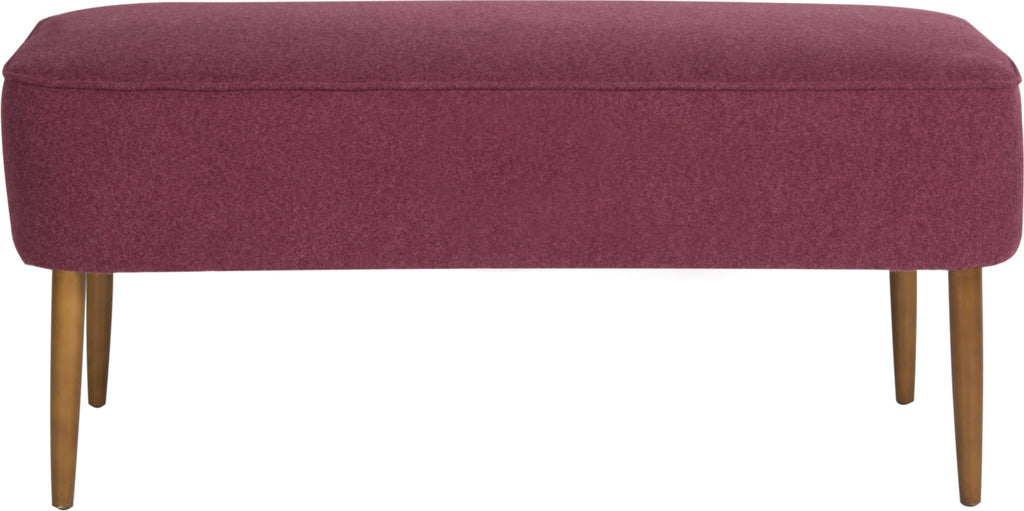 Safavieh Levi Bench Maroon and Natural Oak Furniture main image
